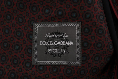 Bordeaux Peacock Silk Slim Fit Blazer Jacket