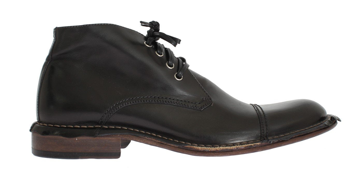 Black Leather Ankle Chukka Boots