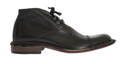 Black Leather Ankle Chukka Boots