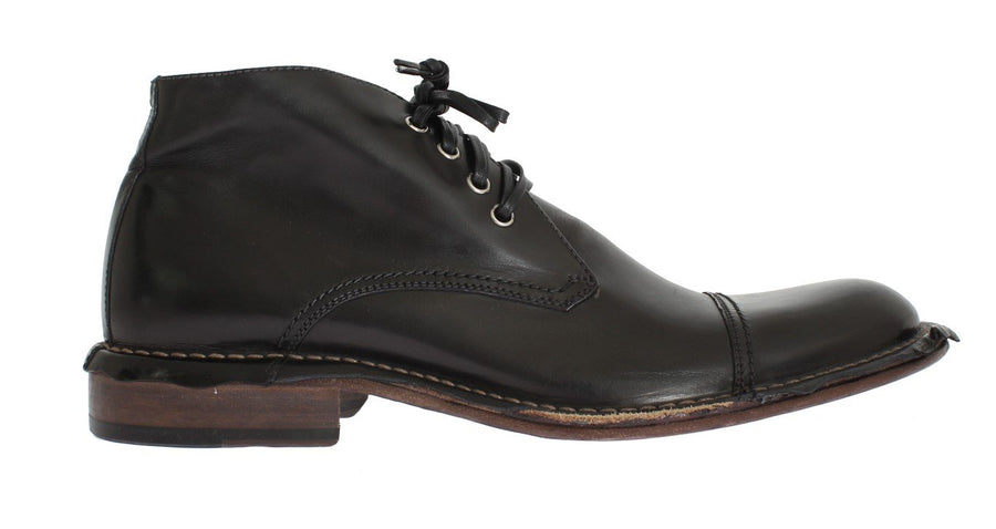Black Leather Ankle Chukka Boots