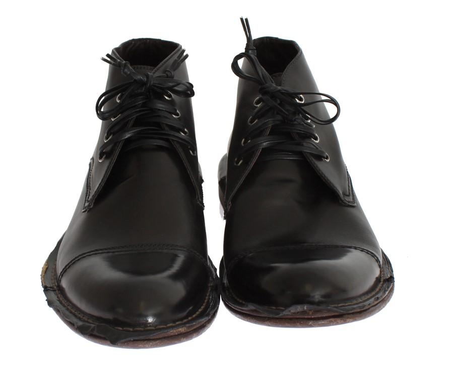 Black Leather Ankle Chukka Boots
