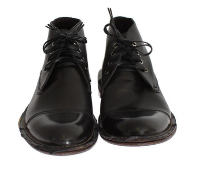 Black Leather Ankle Chukka Boots
