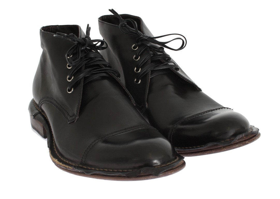 Black Leather Ankle Chukka Boots