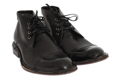 Black Leather Ankle Chukka Boots
