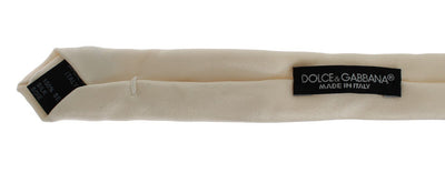 White Solid Silk Skinny Slim Tie