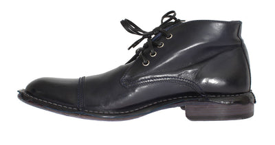 Blue Leather Ankle Chukka Boots
