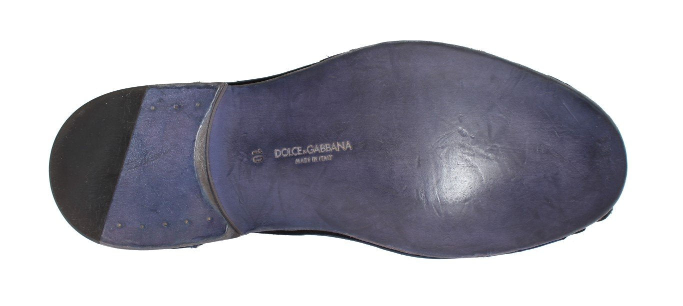 Blue Leather Ankle Chukka Boots