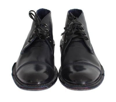 Blue Leather Ankle Chukka Boots