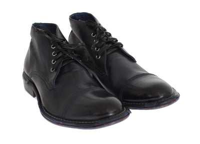 Blue Leather Ankle Chukka Boots