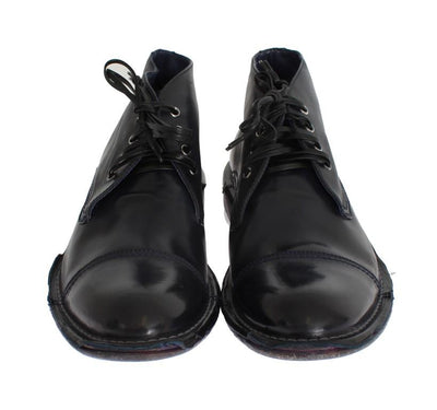 Blue Leather Ankle Chukka Boots