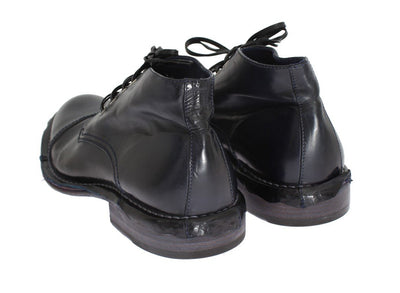 Blue Leather Ankle Chukka Boots