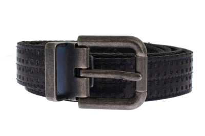 Purple Perforated Leather Buckle Belt