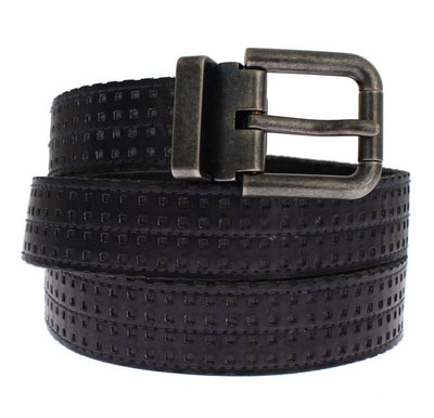 Purple Perforated Leather Buckle Belt