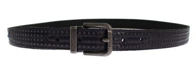 Purple Perforated Leather Buckle Belt
