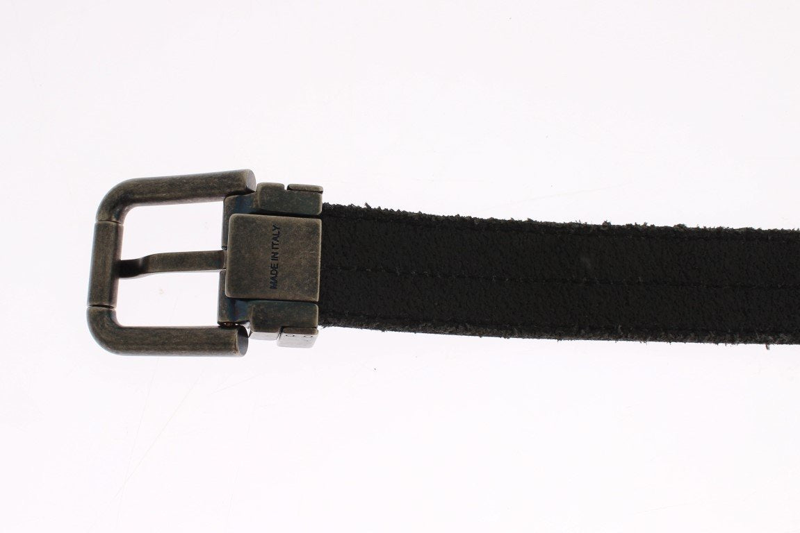 Purple Perforated Leather Buckle Belt