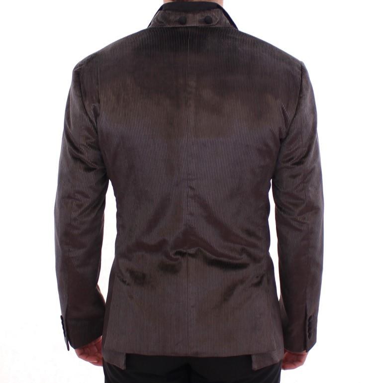 Gray silk slim fit blazer