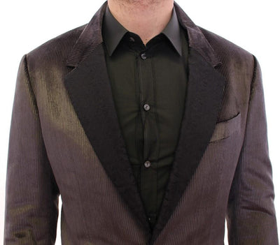 Gray silk slim fit blazer