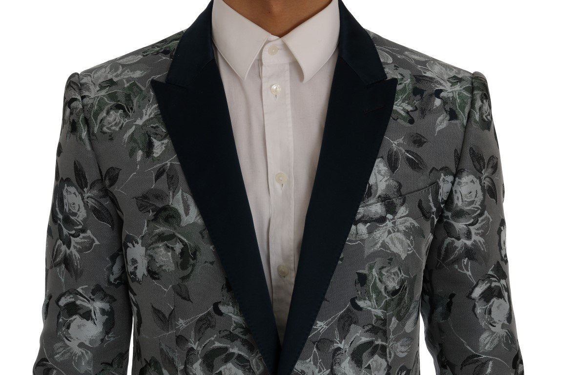 Blue Floral MARTINI Slim Fit Blazer Jacket