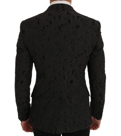 Gray Crystal Floral MARTINI Blazer Jacket