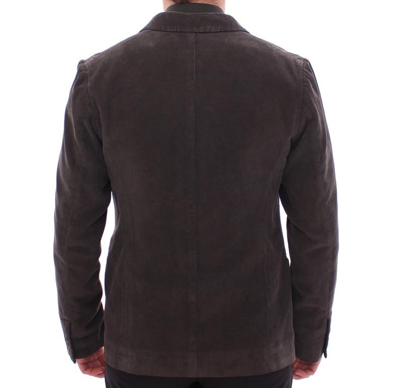 Brown three button slim fit blazer
