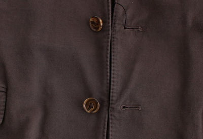 Gray Cotton Two Button Blazer