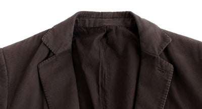 Gray Cotton Two Button Blazer