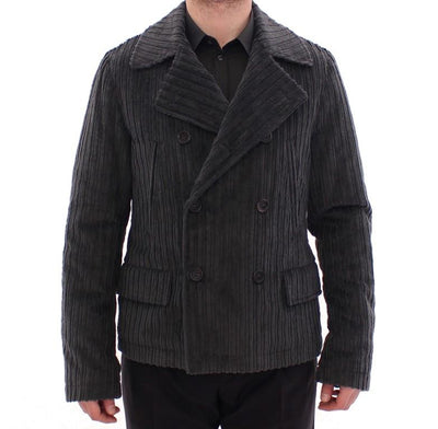 Black Double Breasted Peacoat Jacket