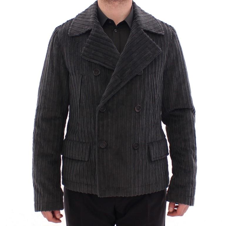 Black Double Breasted Peacoat Jacket