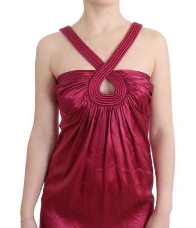 Purple silk sheath dress