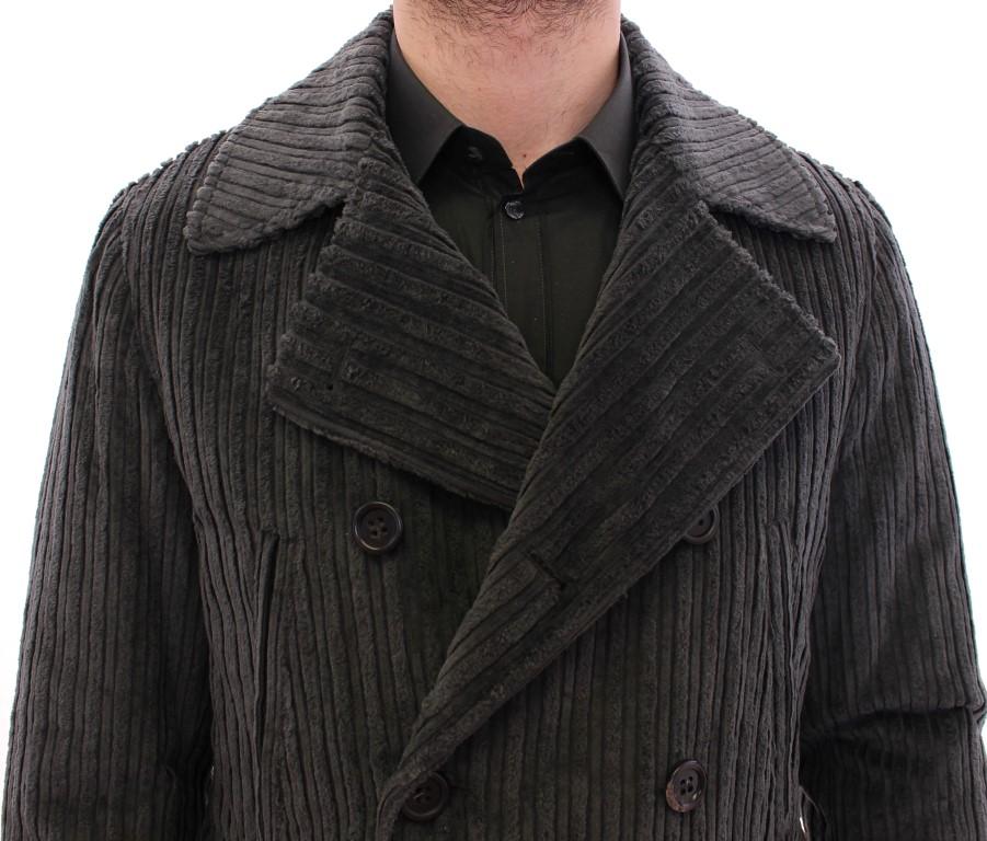 Black Double Breasted Peacoat Jacket