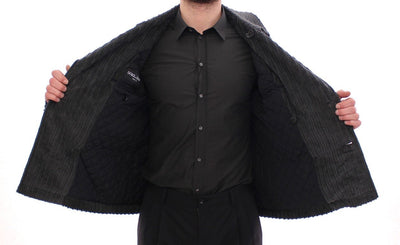 Black Double Breasted Peacoat Jacket