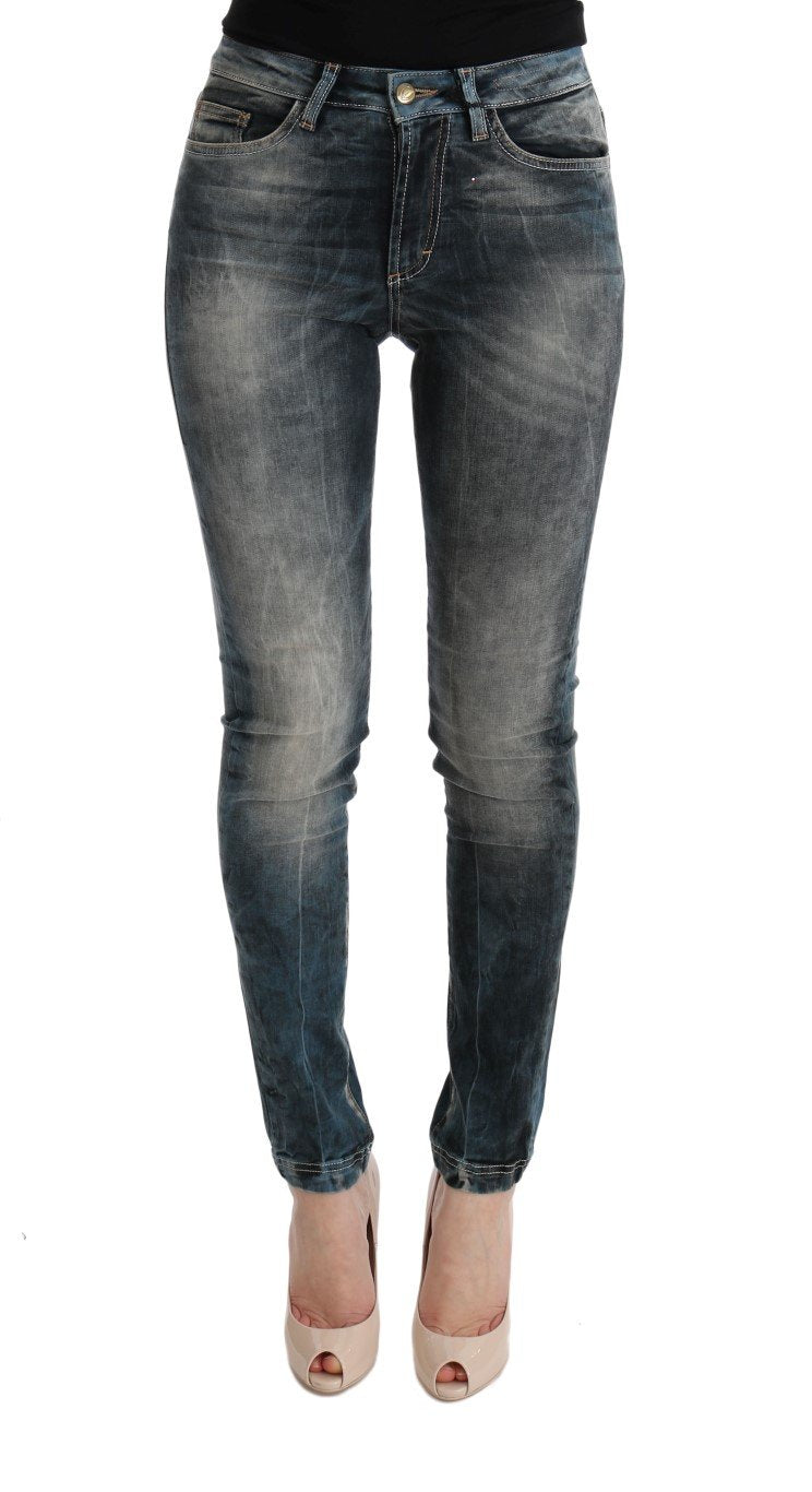 Blue Wash Cotton Blend Slim Fit Jeans