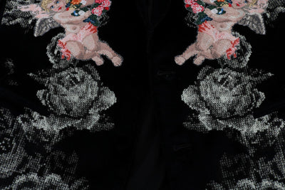 Black Velvet Floral Angel Blazer Jacket