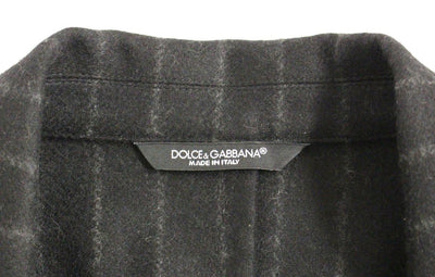 Black striped wool slim fit blazer