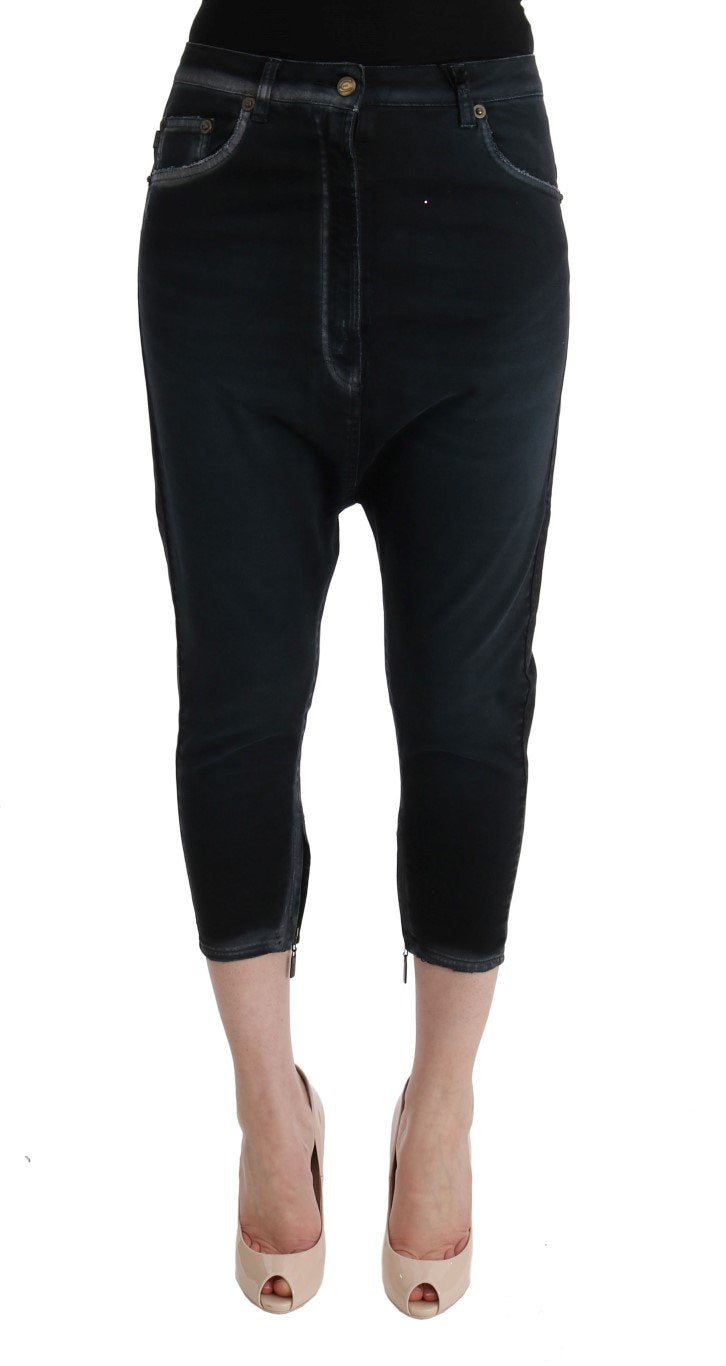Black Cotton Stretch Baggy Jeans