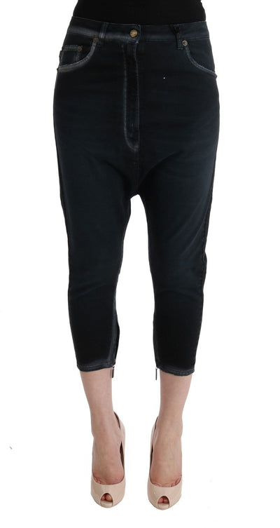 Black Cotton Stretch Baggy Jeans