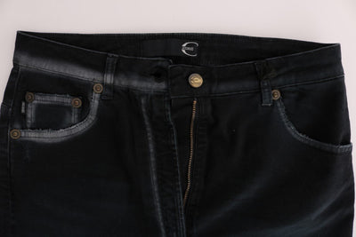 Black Cotton Stretch Baggy Jeans