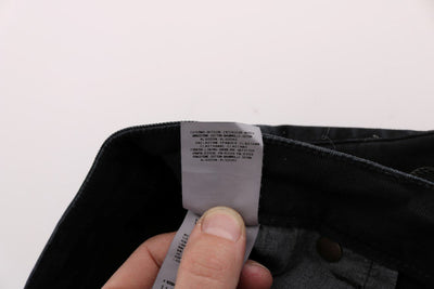 Black Cotton Stretch Baggy Jeans
