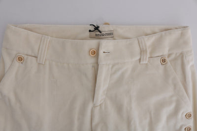 Off-White Cream Velvet Regular Fit Pants