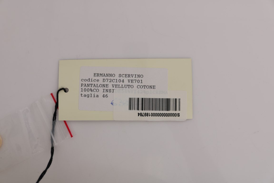 Off-White Cream Velvet Regular Fit Pants