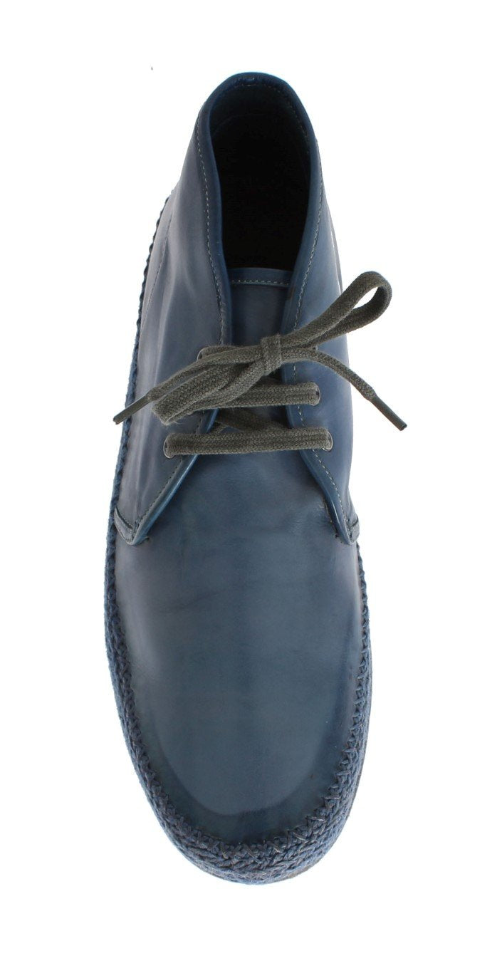 Blue Crust Leather Chukka Ankle Boots