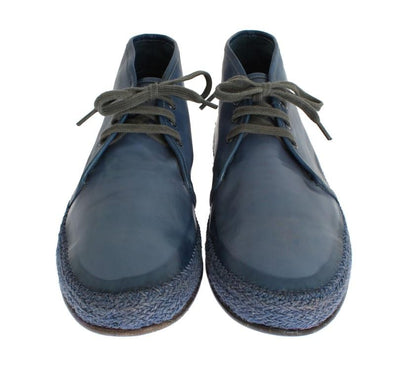 Blue Crust Leather Chukka Ankle Boots