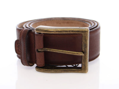 Brown Leather Logo Belt