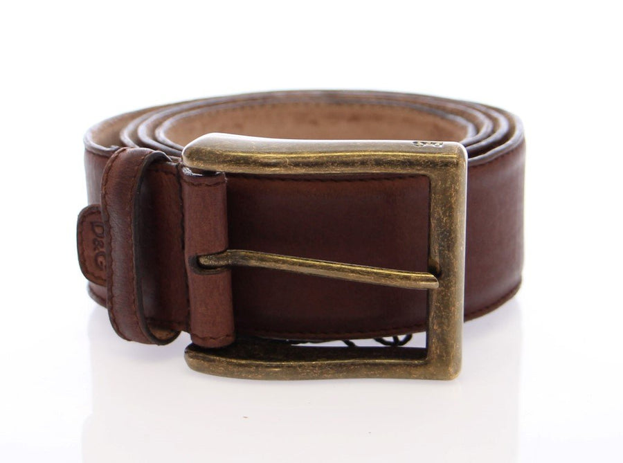 Brown Leather Logo Belt