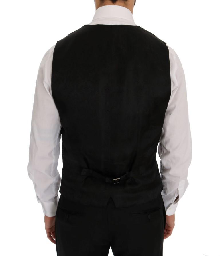 Black Wool Silk Slim Fit 3 Piece Suit