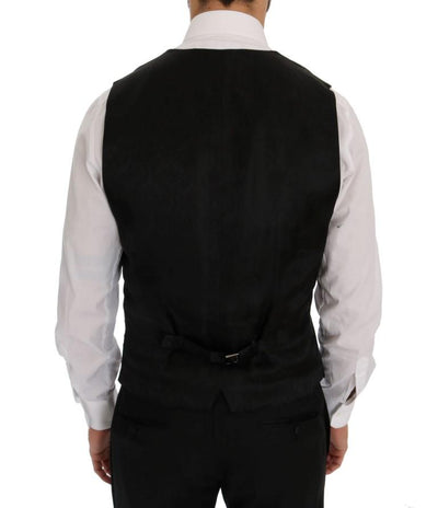 Black Wool Silk Slim Fit 3 Piece Suit