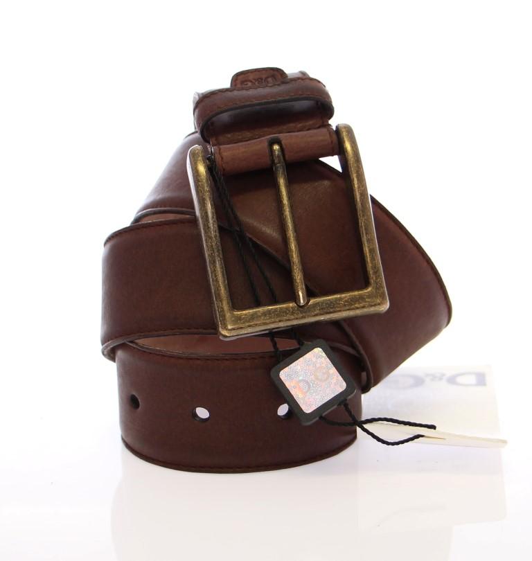 Brown Leather Logo Belt