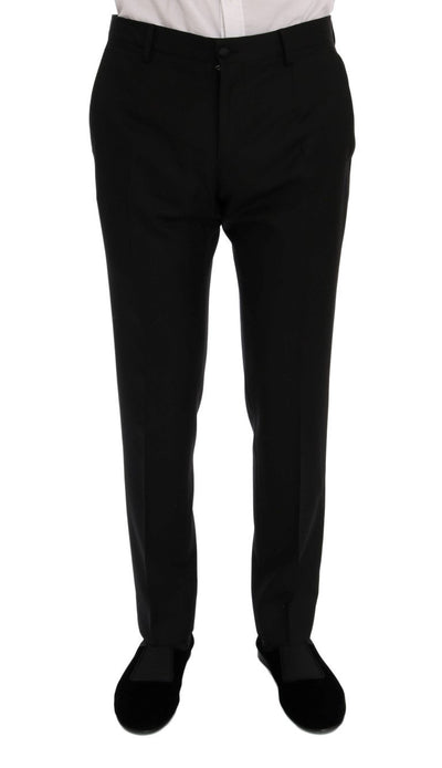 Black Wool Silk Slim Fit 3 Piece Suit