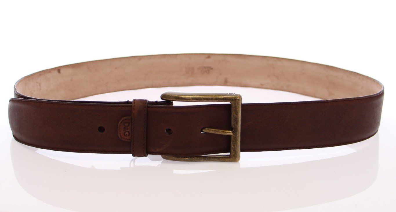Brown Leather Logo Belt