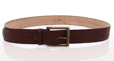 Brown Leather Logo Belt